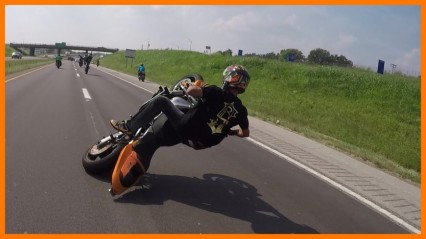 Motorcycle Accident – Stunt Rider Crashes On Highway At Ride of the Century 2015