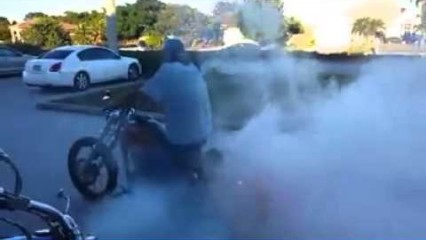 Motorcycle Burnout Turns into HUGE Fail