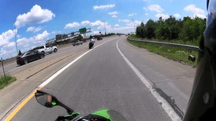 MOTORCYCLE CRASHES INTO A TRUCK ON THE HIGHWAY