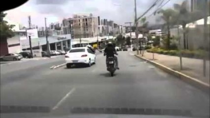 Motorcycle vs Car Road Rage Battle Ends In HILARIOUS FAIL