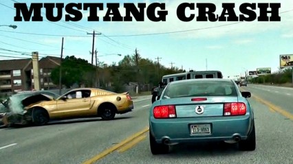 Mustang GT Slams Into Honda Head On