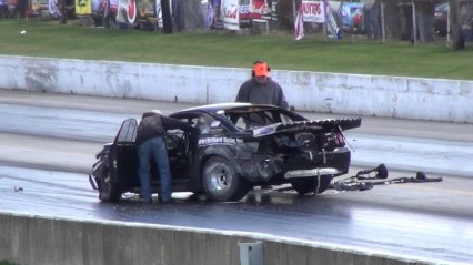 Mustang Nearly Nails Another Mustang and Hits The Wall HARD!