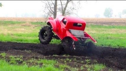NASTY 1946 “Big Red” Mud Truck Gets Wild!