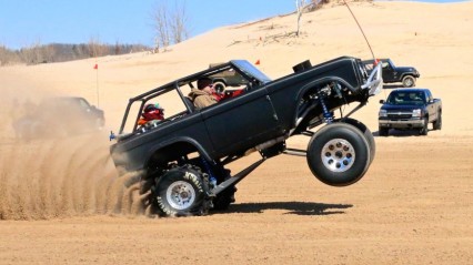 NASTY Big Power Bronco Pulls Crazy Dirt Wheelies!