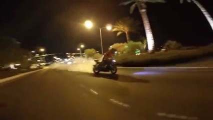 Nasty Street Bike BURNOUT Through Las Vegas STREETS