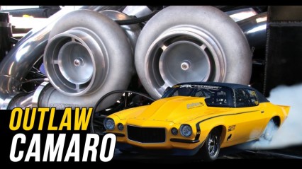 NASTY Twin turbo Outlaw Camaro HOOKS UP!