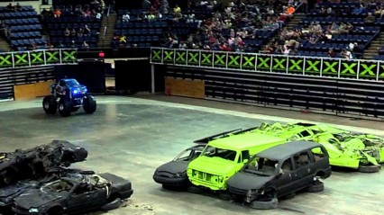 NINE Year Old Kids Rips it up in his MINI Monster Truck!
