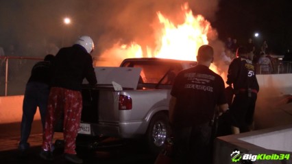 Nitrous Gone Wrong, HUGE FIRE on the Starting Line!