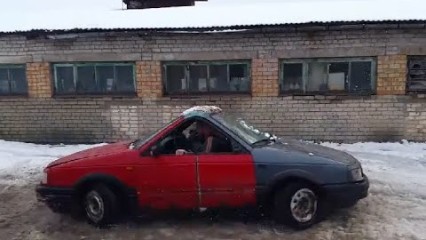 Only in Russia! Car With TWO Front Ends Spins Out