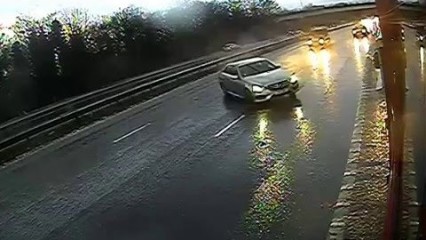 Police Officer Nearly Gets Hit By Sliding Mercedes!