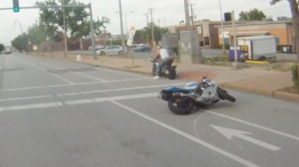 Police Rip Biker off Motorcycle After Wrecking