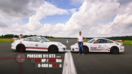 Porsche 991 GT3 vs 997 GT3 RS Sabine Schmitz – Drag Battle