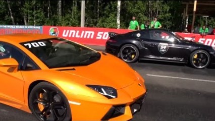 Porsche 991 Turbo S vs Lamborghini Aventador LP700