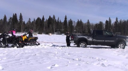 Quads On Tracks Battle Dodge Truck In A SNOW Tug Of War!