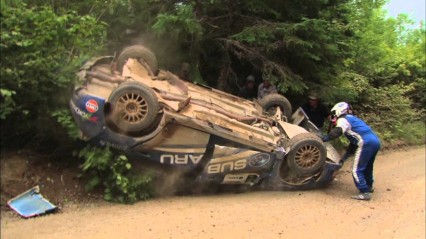 Rally Car Flips Multiple Times and KEEPS GOING