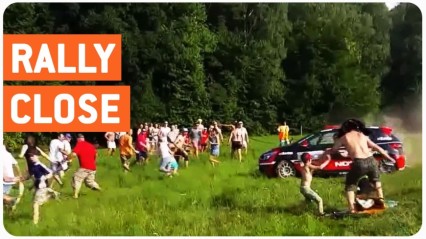 Rally Car Nearly Misses Spectators | Look Out!