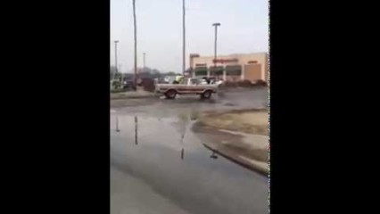 Running Truck Slips Into Gear While Man Is In The Store