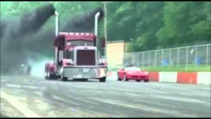 Semi-Truck Owns Dodge Viper in a Drag Race