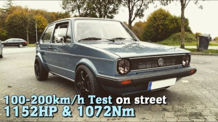 The Almighty 1152HP VW Golf MK1 – 60-130MPH Test On The Street!