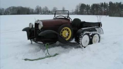 This 1928 Model A Snowmobile Looks Like An Overload Of Fun