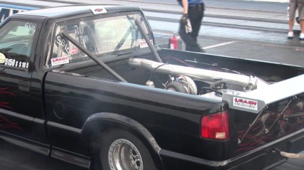 This Truck Bed Mounted TURBO S-10 is FAST!