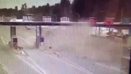 Tractor-Trailer Slams Into Dover NH Tollbooth – Actual Footage