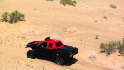 Trophy Truck Does HUGE Jump Over Canal