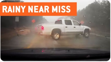 Truck Near Miss | Wet’n’Wild Spin Out And GREAT SAVE