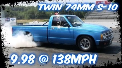 Twin Turbo 74mm S10 Street Truck at the Track