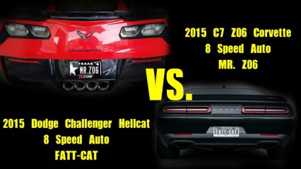 TWO Hellcats TROLL C7 Z06 Corvette On The Freeway!