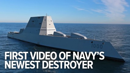 United States Navy New Star War Ship Destroyer At Sea. (First Look)