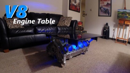 V8 Engine Block Table with LEDs – Badass Project!