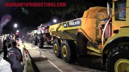VOLVO Dump Truck vs Three Monster Mud Trucks – Tug-Of-War!