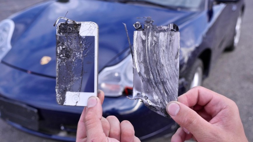 What Happens When you Use iPhones as... Brake Pads?