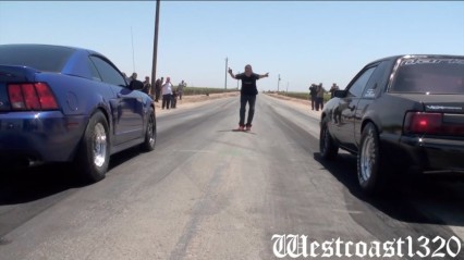 Whippled Cobra vs Built LS Turbo Mustang – Near Wreck