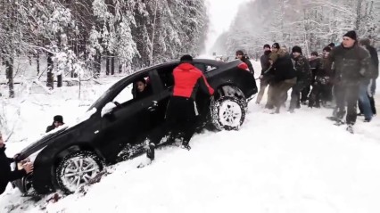 With The Power Of 300 Men You Can Pull A Car Out Of SNOW!