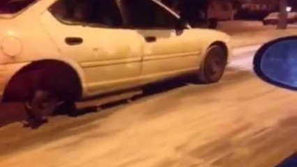 You Won’t Believe What This Guy Uses as a Spare Tire!