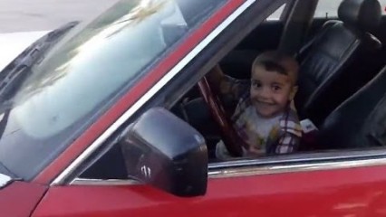 3-Years-Old and Drifting in a BMW 5-Series