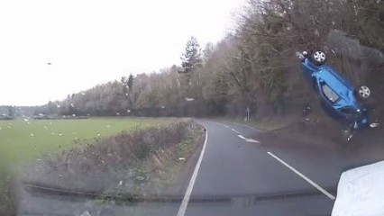 Dashcam Shows Dramatic Moment Car Loses Control and Flips Over