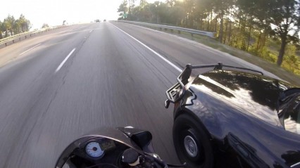 Sportbike Runs From Police, Almost Gets Hit by a Cop at 125MPH