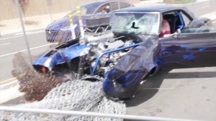Big Tire Blown Camaro Leaving a Car Show fail