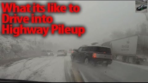 Deadly Highway Black Ice Pile Up - When ABS Becomes Useless