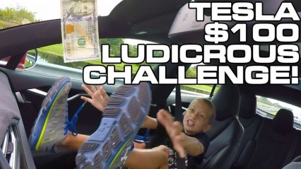 $100 Bill Tesla Model S P90D Ludicrous Challenge