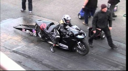 16-Year-Old Girl Races Super Twin Bike at Santa Pod