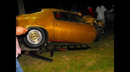 1970 Camaro Crashes Hard and Flips at Hub City Dragway!