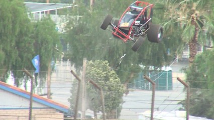 Austin Williams Sprint Car Flips Out Of The Racetrack