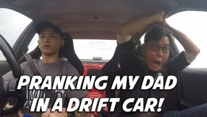 Dad is Scared of Fast Cars… Son Scares The Hell Out of Him!
