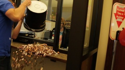 Guy Pays Speeding Ticket With 200 Dollars in Pennies!