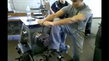 Guy Thinks he is Stronger Than a Hydraulic Lathe… Ends Badly