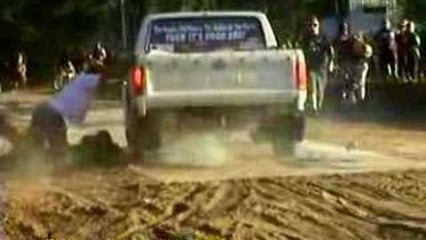 WARNING Truck Does a Burnout on a Guy’s Arm – Too Much Beer?